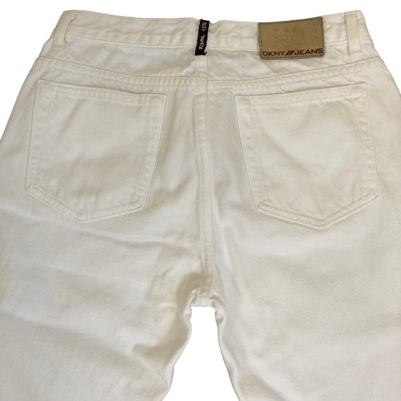 Vintage Y2K DKNY Jeans Straight Leg High Waist White USA Made Size 6 - Picture 9 of 15